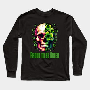 St Patricks Day 2024. Irish Skull Men Long Sleeve T-Shirt